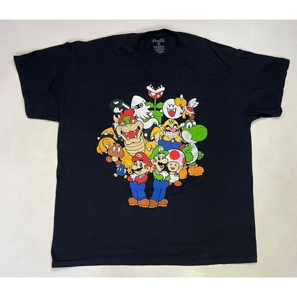 Nintendo Other - Nintendo Super Mario Graphic T-shirt Men XXL Black Short Sleeve